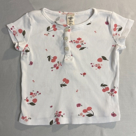 OshKosh B'gosh - White Floral Kids Shirt - Picture 1 of 3